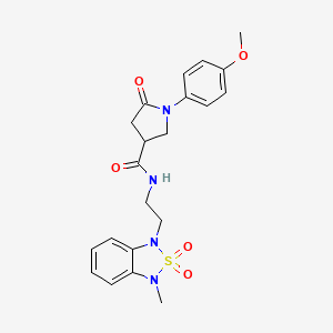 1-(4-methoxyphenyl)-N-(2-(3-methyl-2,2-dioxidobenzo[c][1,2,5]thiadiazol-1(3H)-yl)ethyl)-5-oxopyrrolidine-3-carboxamide