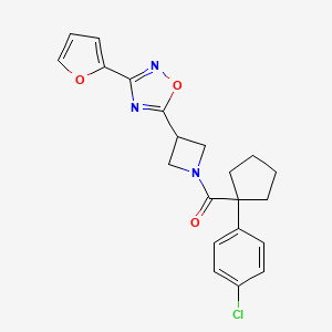 (1-(4-Chlorophenyl)cyclopentyl)(3-(3-(furan-2-yl)-1,2,4-oxadiazol-5-yl)azetidin-1-yl)methanone