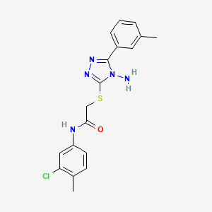 molecular formula C18H18ClN5OS B2419932 2-{[4-amino-5-(3-methylphenyl)-4H-1,2,4-triazol-3-yl]sulfanyl}-N-(3-chloro-4-methylphenyl)acetamide CAS No. 898622-64-5