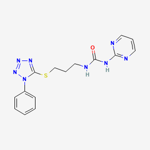 1-(3-((1-phenyl-1H-tetrazol-5-yl)thio)propyl)-3-(pyrimidin-2-yl)urea