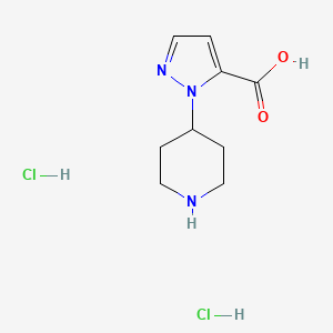 2-Piperidin-4-ylpyrazole-3-carboxylic acid;dihydrochloride