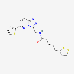 5-(1,2-dithiolan-3-yl)-N-((6-(thiophen-2-yl)-[1,2,4]triazolo[4,3-b]pyridazin-3-yl)methyl)pentanamide