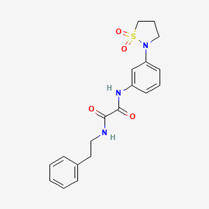 molecular formula C19H21N3O4S B2419948 N1-(3-(1,1-dioxidoisothiazolidin-2-yl)phenyl)-N2-phenethyloxalamide CAS No. 1105207-01-9