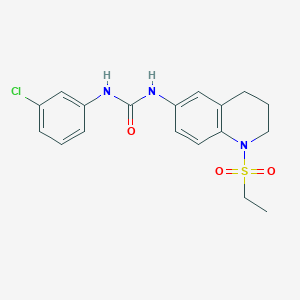 molecular formula C18H20ClN3O3S B2419953 1-(3-氯苯基)-3-(1-(乙磺酰基)-1,2,3,4-四氢喹啉-6-基)脲 CAS No. 1203324-85-9