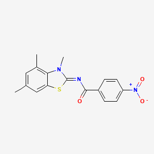 molecular formula C17H15N3O3S B2419957 (E)-4-nitro-N-(3,4,6-trimethylbenzo[d]thiazol-2(3H)-ylidene)benzamide CAS No. 681156-72-9