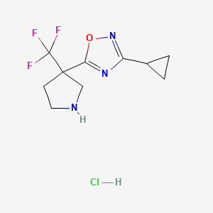 3-Cyclopropyl-5-[3-(trifluoromethyl)pyrrolidin-3-yl]-1,2,4-oxadiazole hydrochloride