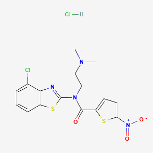 molecular formula C16H16Cl2N4O3S2 B2419964 N-(4-chlorobenzo[d]thiazol-2-yl)-N-(2-(dimethylamino)ethyl)-5-nitrothiophene-2-carboxamide hydrochloride CAS No. 1216392-61-8