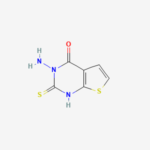 molecular formula C6H5N3OS2 B2419967 3-amino-2-thioxo-2,3-dihydrothieno[2,3-d]pyrimidin-4(1H)-one CAS No. 185202-51-1