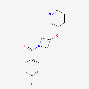 molecular formula C15H13FN2O2 B2419969 (4-氟苯基)(3-(吡啶-3-氧基)氮杂环丁-1-基)甲酮 CAS No. 1904167-39-0