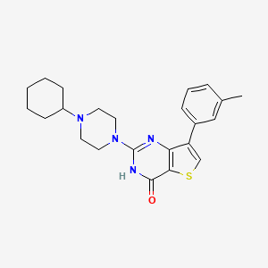molecular formula C23H28N4OS B2419973 2-(4-cyclohexylpiperazin-1-yl)-7-(3-methylphenyl)thieno[3,2-d]pyrimidin-4(3H)-one CAS No. 1243053-67-9