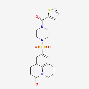 9-((4-(thiophene-2-carbonyl)piperazin-1-yl)sulfonyl)-1,2,6,7-tetrahydropyrido[3,2,1-ij]quinolin-3(5H)-one
