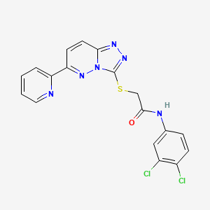 molecular formula C18H12Cl2N6OS B2419992 N-(3,4-dichlorophenyl)-2-((6-(pyridin-2-yl)-[1,2,4]triazolo[4,3-b]pyridazin-3-yl)thio)acetamide CAS No. 891105-08-1