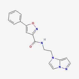 molecular formula C17H15N5O2 B2419994 N-(2-(1H-imidazo[1,2-b]pyrazol-1-yl)ethyl)-5-phenylisoxazole-3-carboxamide CAS No. 1797307-90-4
