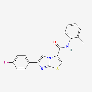 molecular formula C19H14FN3OS B2420003 6-(4-fluorophenyl)-N-(o-tolyl)imidazo[2,1-b]thiazole-3-carboxamide CAS No. 1049449-49-1