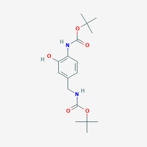 molecular formula C17H26N2O5 B2420004 叔丁基N-[2-羟基-4-[[(2-甲基丙烷-2-基)氧羰基氨基]甲基]苯基]氨基甲酸酯 CAS No. 2241141-26-2