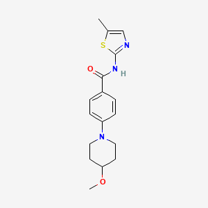 molecular formula C17H21N3O2S B2420025 4-(4-甲氧基哌啶-1-基)-N-(5-甲基噻唑-2-基)苯甲酰胺 CAS No. 2034223-49-7
