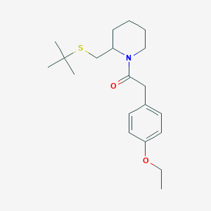 molecular formula C20H31NO2S B2420028 1-(2-((Tert-butylthio)methyl)piperidin-1-yl)-2-(4-ethoxyphenyl)ethanone CAS No. 2034536-46-2