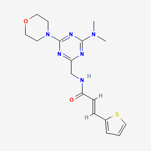 molecular formula C17H22N6O2S B2420030 (E)-N-((4-(dimethylamino)-6-morpholino-1,3,5-triazin-2-yl)methyl)-3-(thiophen-2-yl)acrylamide CAS No. 2035022-08-1