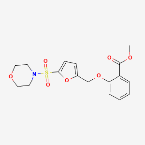 molecular formula C17H19NO7S B2420031 Methyl 2-((5-(morpholinosulfonyl)furan-2-yl)methoxy)benzoate CAS No. 1207007-39-3