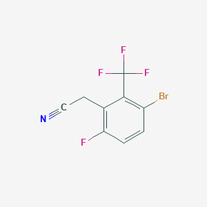 molecular formula C9H4BrF4N B2420032 3-Bromo-6-fluoro-2-(trifluoromethyl)phenylacetonitrile CAS No. 2091737-61-8