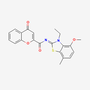 molecular formula C21H18N2O4S B2420035 N-(3-ethyl-4-methoxy-7-methyl-1,3-benzothiazol-2-ylidene)-4-oxochromene-2-carboxamide CAS No. 868369-72-6