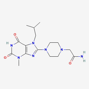 molecular formula C16H25N7O3 B2420036 2-(4-(7-异丁基-3-甲基-2,6-二氧代-2,3,6,7-四氢-1H-嘌呤-8-基)哌嗪-1-基)乙酰胺 CAS No. 895830-35-0