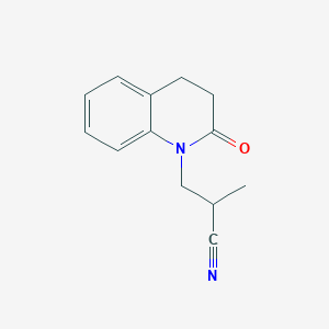 molecular formula C13H14N2O B2420051 2-Methyl-3-(2-oxo-1,2,3,4-tetrahydroquinolin-1-yl)propanenitrile CAS No. 1099685-16-1
