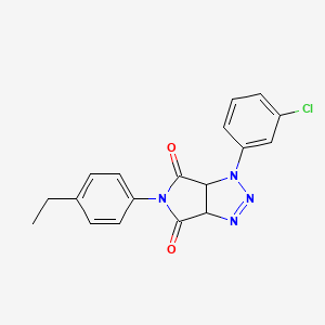 molecular formula C18H15ClN4O2 B2420053 1-(3-chlorophenyl)-5-(4-ethylphenyl)-1H,3aH,4H,5H,6H,6aH-pyrrolo[3,4-d][1,2,3]triazole-4,6-dione CAS No. 1172807-04-3