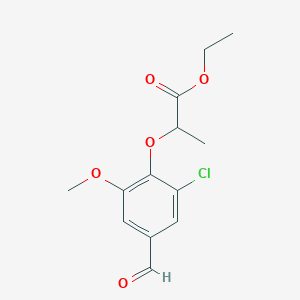 molecular formula C13H15ClO5 B2420055 Ethyl 2-(2-chloro-4-formyl-6-methoxyphenoxy)propanoate CAS No. 881592-98-9