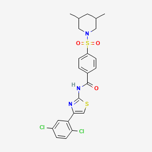 molecular formula C23H23Cl2N3O3S2 B2420063 N-(4-(2,5-二氯苯基)噻唑-2-基)-4-((3,5-二甲基哌啶-1-基)磺酰基)苯甲酰胺 CAS No. 476308-44-8