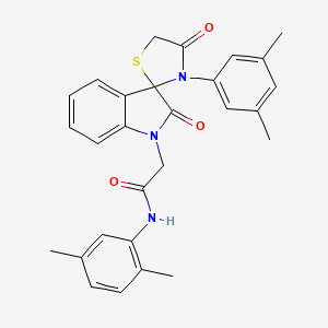 molecular formula C28H27N3O3S B2420066 N-(2,5-二甲苯基)-2-(3'-(3,5-二甲苯基)-2,4'-二氧代螺[吲哚啉-3,2'-噻唑烷]-1-基)乙酰胺 CAS No. 894560-24-8