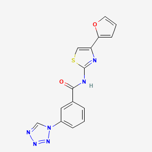 molecular formula C15H10N6O2S B2420071 N-(4-(furan-2-yl)thiazol-2-yl)-3-(1H-tetrazol-1-yl)benzamide CAS No. 1207006-20-9