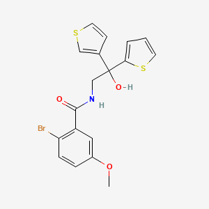 molecular formula C18H16BrNO3S2 B2420097 2-溴-N-(2-羟基-2-(噻吩-2-基)-2-(噻吩-3-基)乙基)-5-甲氧基苯甲酰胺 CAS No. 2034620-61-4