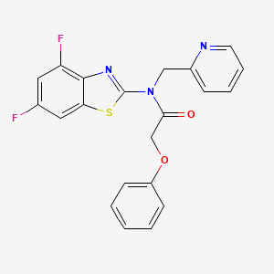 molecular formula C21H15F2N3O2S B2420101 N-(4,6-difluorobenzo[d]thiazol-2-yl)-2-phenoxy-N-(pyridin-2-ylmethyl)acetamide CAS No. 941926-53-0