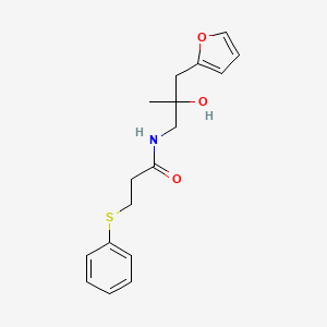 molecular formula C17H21NO3S B2420108 N-(3-(furan-2-yl)-2-hydroxy-2-methylpropyl)-3-(phenylthio)propanamide CAS No. 1788666-69-2