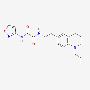 molecular formula C19H24N4O3 B2420123 N1-(isoxazol-3-yl)-N2-(2-(1-propyl-1,2,3,4-tetrahydroquinolin-6-yl)ethyl)oxalamide CAS No. 955594-40-8