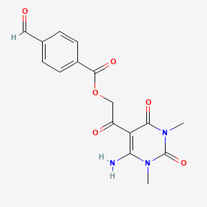 molecular formula C16H15N3O6 B2420142 [2-(4-Amino-1,3-dimethyl-2,6-dioxopyrimidin-5-yl)-2-oxoethyl] 4-formylbenzoate CAS No. 556033-32-0