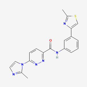 molecular formula C19H16N6OS B2420146 6-(2-methyl-1H-imidazol-1-yl)-N-(3-(2-methylthiazol-4-yl)phenyl)pyridazine-3-carboxamide CAS No. 1396853-00-1