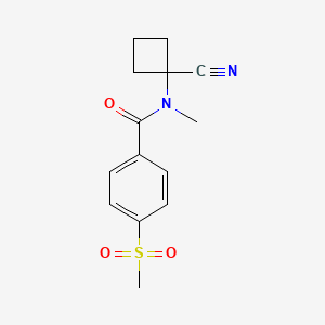molecular formula C14H16N2O3S B2420150 N-(1-cyanocyclobutyl)-4-methanesulfonyl-N-methylbenzamide CAS No. 1252156-95-8