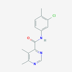 molecular formula C14H14ClN3O B2420160 N-(3-Chloro-4-methylphenyl)-5,6-dimethylpyrimidine-4-carboxamide CAS No. 2380081-83-2