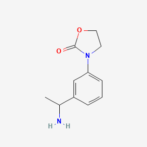 molecular formula C11H14N2O2 B2420173 3-[3-(1-氨基乙基)苯基]-1,3-恶唑烷-2-酮 CAS No. 1210238-35-9