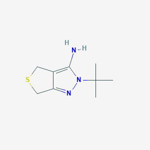 molecular formula C9H15N3S B2420181 2-叔丁基-2,6-二氢-4H-噻吩并[3,4-c]吡唑-3-胺 CAS No. 214542-59-3