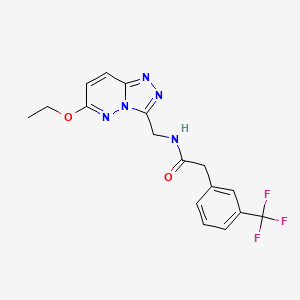 molecular formula C17H16F3N5O2 B2420192 N-((6-ethoxy-[1,2,4]triazolo[4,3-b]pyridazin-3-yl)methyl)-2-(3-(trifluoromethyl)phenyl)acetamide CAS No. 2034417-42-8