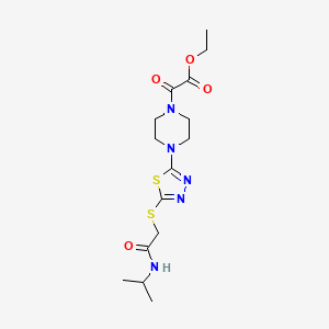 Ethyl 2-(4-(5-((2-(isopropylamino)-2-oxoethyl)thio)-1,3,4-thiadiazol-2-yl)piperazin-1-yl)-2-oxoacetate