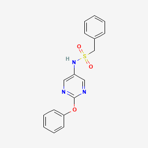 molecular formula C17H15N3O3S B2420211 N-(2-phenoxypyrimidin-5-yl)-1-phenylmethanesulfonamide CAS No. 1428357-20-3