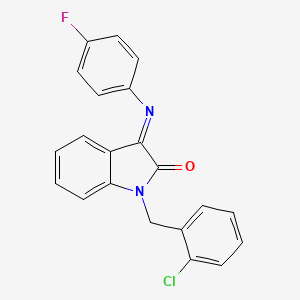 molecular formula C21H14ClFN2O B2420214 1-(2-chlorobenzyl)-3-[(4-fluorophenyl)imino]-1,3-dihydro-2H-indol-2-one CAS No. 478031-72-0