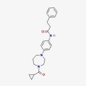 N-(4-(4-(cyclopropanecarbonyl)-1,4-diazepan-1-yl)phenyl)-3-phenylpropanamide