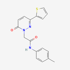 molecular formula C17H15N3O2S B2420220 N-(4-甲苯基)-2-(6-氧代-3-噻吩-2-基吡哒嗪-1-基)乙酰胺 CAS No. 879036-44-9