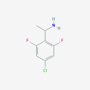 molecular formula C8H8ClF2N B2420225 1-(4-Chloro-2,6-difluorophenyl)ethanamine CAS No. 1270424-09-3