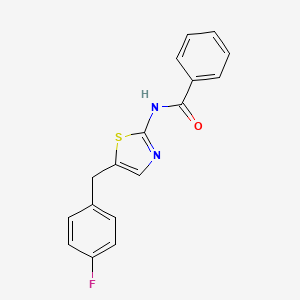 molecular formula C17H13FN2OS B2420228 N-[5-[(4-氟苯基)甲基]-1,3-噻唑-2-基]苯甲酰胺 CAS No. 301175-56-4